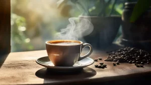 یک فنجان قهوه داغ